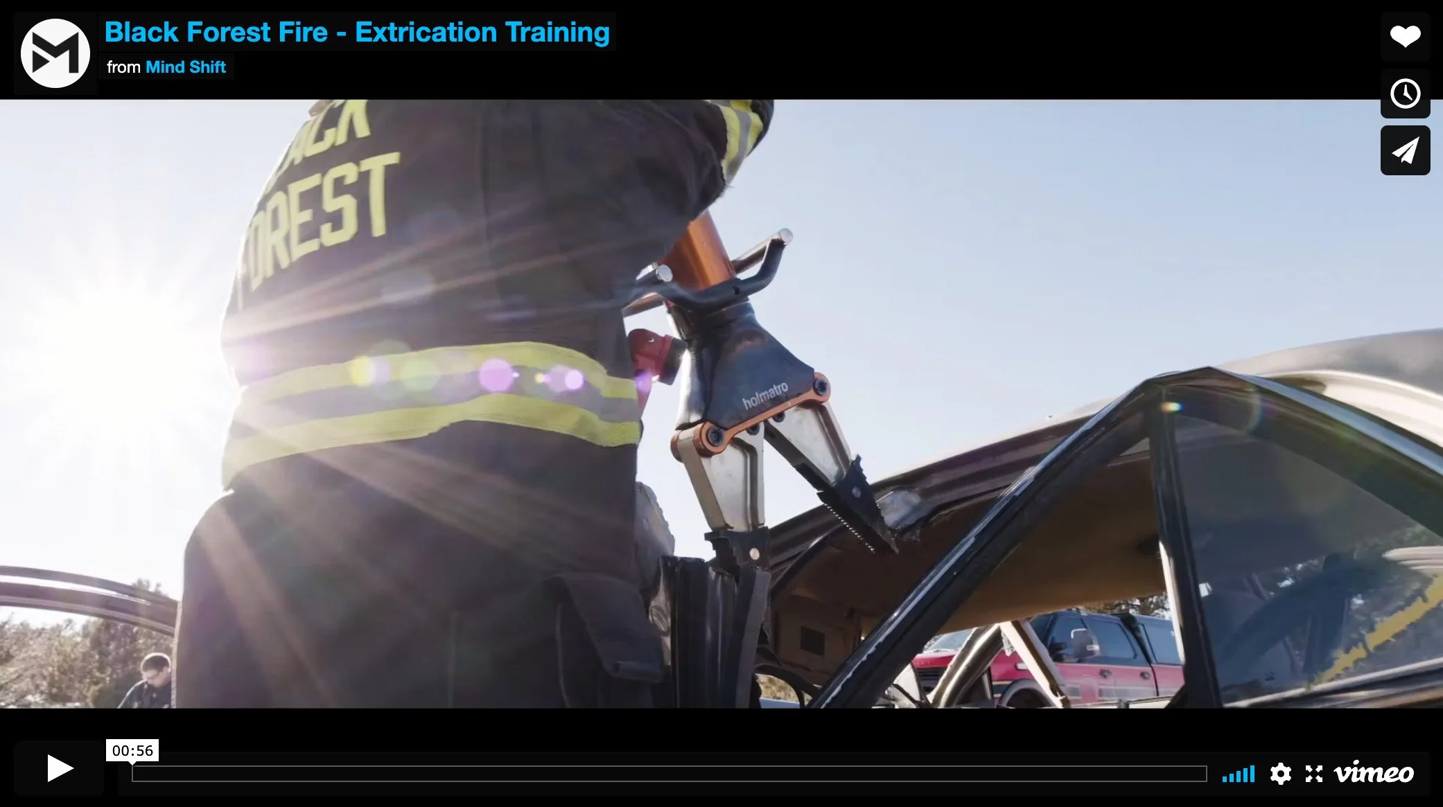 Fire department extrication training video documentation